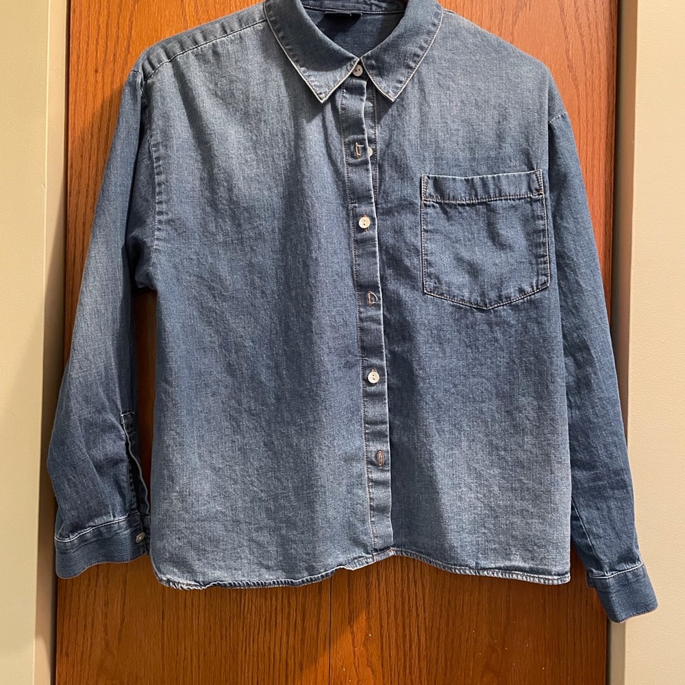 J. Jill Blue Denim Blouse